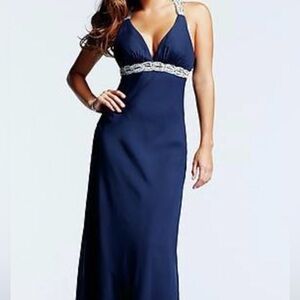 NWT Faviana Blue and Silver Formal Dress